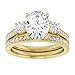 2-3CT Moissanite Handmade Wedding Ring Set for Women Solitaire Three Stone Anniversary Ring Gifts for Her, 925 Silver, 10K/14K/18K Solid Gold (Oval Cut, Yellow, 2 CT)