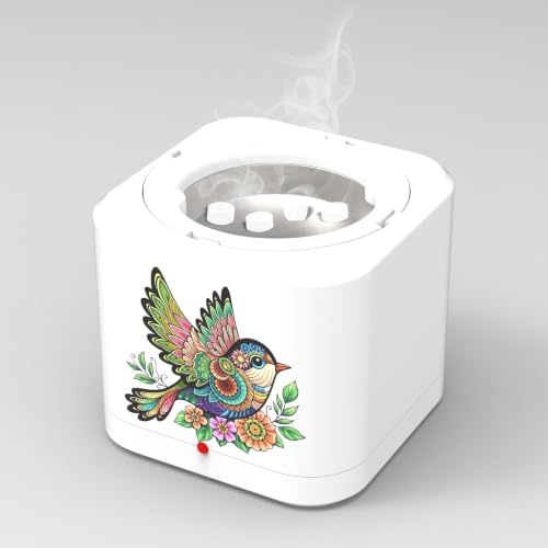 Image of Shivansh Technology Incense Holder Electric Kapoor Dani Camphor Diffuser Burner for Home | Karpuram Bakhoor Oud Aroma Oil & Dhoop Machine | Essential Oil Diffuser for Home (White) (Enchanted Bird)