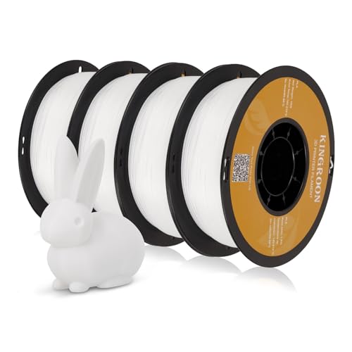 Image of Kingroon PLA 3D Printer Filament, Dimensional Accuracy + /- 0.02 mm, 1kg Spool(2.2lbs), 1.75 mm, 4KG White