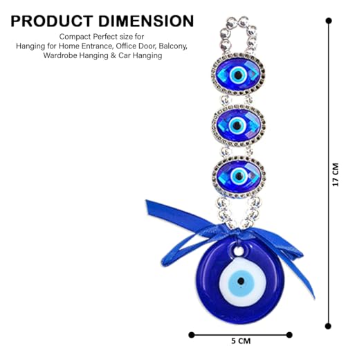Image of PACKNBUY Multi Eye Evil Eye Wall Hanging Nazar Battu for Home Entrance Main Door Protection Good Luck Turkish Evil Eye Vastu Feng Shui Decor Housewarming Gift (Blue Eyes)
