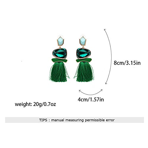 Vintage Drop Dangle Earrings Boho Statement National Style Tassel Earring Rhinestone Rectangle Long Earrings for Women4