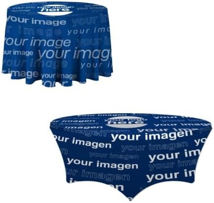 Mantel personalizado con logotipo, elastano elástico, de 4, 6 y 8 pies, para eventos de ferias, cumpleaños, bodas, aniversarios, ferias, mantel