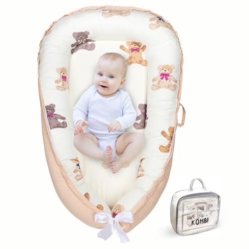 Image of Baby Lounger - Baby Lounger Pillow for Newborn, for 0-24 Months, Breathable & Portable Baby Nest Cover for Co Sleeping, Tummy Time and Playtime