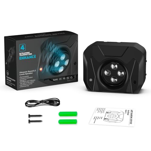 Bubbacare Anti Bell Gerät Hunde, 4 Sender Antibell Ultraschall Gerät, 33 Fuß Hundegebell Stoppen, 3 ModiAanti Bell Gerät Hunde für Große Kleine Hunde, Trainingsalarm im Freien und Innenbereich
