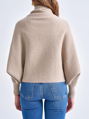Image of Saodimallsu Womens Open Front Cardigan Batwing Long Sleeve Shawl Chunky Knit Loose Fall Poncho Sweater Coats