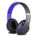 6S Over-ear Wireless Cuffie, Cuffie Wireless Bluetooth Cuffie Wireless Stereo Pieghevoli ad Alta Fedeltà, Microfono Incorporato, Micro SD/TF, FM (per iPhone/Samsung/iPad/PC) (Nero blu)