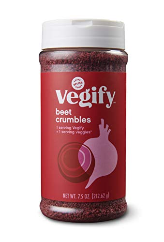 VEGIFY Red Beet Veggie Crumbles | 7.5 oz | Add a Serving of Vegetables | Veggie Crumbs | Real & Healthy Ingredients | Replace Croutons, Bread Crumbs & Bacon Bits | Vegan, Gluten Free, High Fiber