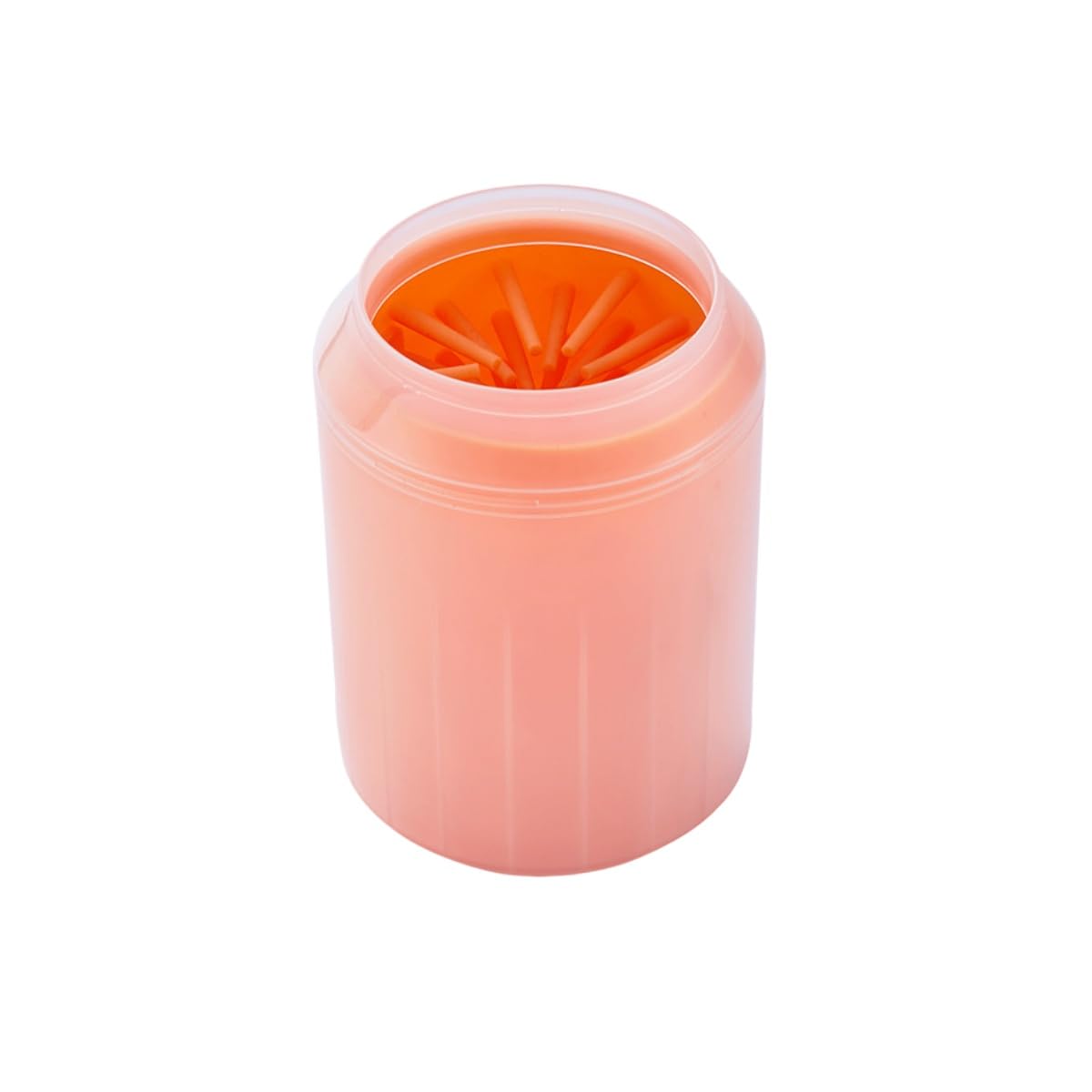 Taza limpiadora portátil de patas de perro, arandela de silicona suave para patas fangosas, herramienta de aseo de mascotas para perros y gatos (naranja, S)