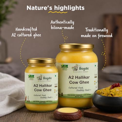Image of The Bagdi's Organic A2 Hallikar Cow Ghee | Bilona Method | 100% Natural, Handmade (1000ml)