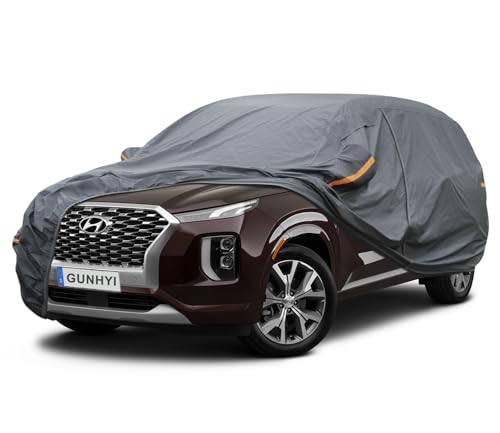 Image of GUNHYI Premium Car Cover Custom Fit Hyundai Palisade, 16 Layers Heavy Duty Car Cover Waterproof All Weather with Zipper Door for Sun Rain Snow Dust Uv Protection