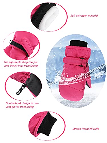 Image of SATINIOR Kids Snow Mittens Waterproof Winter Ski Gloves Warm Thicken Snow Gloves for Girls Boys