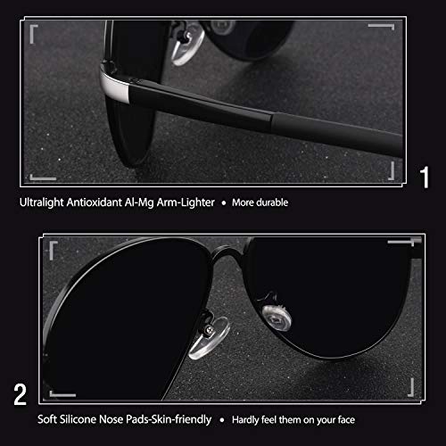 Image of GQUEEN Classic Pilot Polarized Sunglasses Men Women Retro Shades UV400 MOS1
