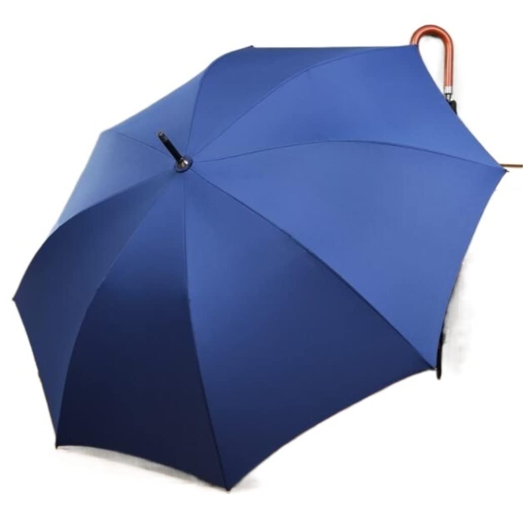 Parasol Parasol Golfowy Wiatroszczelny Bardzo Mocny Parasol W Sztyfcie Vintage Uchwyt Hakowy Drewniany Automatyczny Parasol Z Otwartym Baldachimem Parasole Przeciwdeszczowe(Blue)