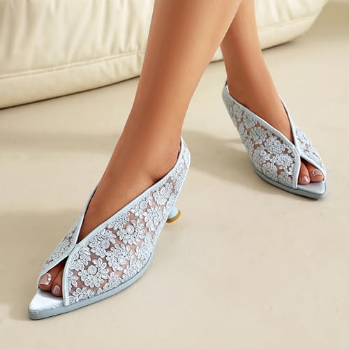 Gicoiz Bride Wedding Low Kitten Heel Peep Toe Slingback Pumps3