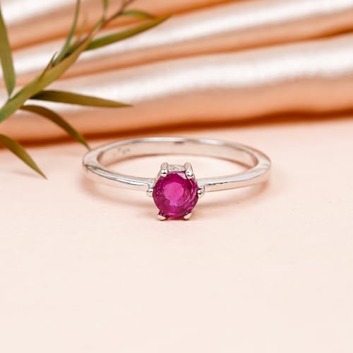 Bague rubis argent véritable anti-allergie bague rétro durable - 2