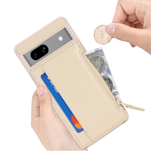 Image of Cavor for Google Pixel 7a Case Wallet with Card Holder, Cream