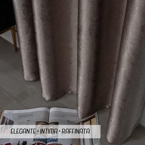 Rideaux occultants thermiques de prestige Rhodes aux finitions œillets bronze clair - 6