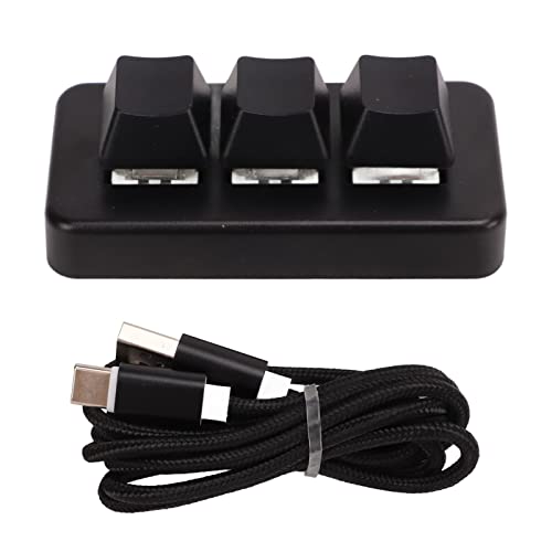 Clavier de programmation macro à 3 boutons avec câble USB et pavé tactile compact