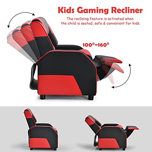 image for ARLIME Kids Recliner, PU Leather Kid Lounge Chair w/Footrest, Armrest,