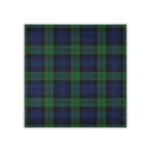 Black Watch Tartan Plaid Silk Scarf Women Silk Neckerchief Sleep Hair Wrap Head Scarf Square Headwear Lady Aesthetic Accessory 35.4 * 35.4in