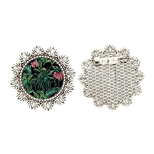 Broche de plata flor de cielo oscuro medium joyeria de plata mujer accesorio abrigo