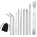 HONG 111 Paracord Stitching Set, 9 Pieces Different Size Paracord FID Stainless Steel Lacing Stitching Needles and Paracord Smoothing Tool with Velvet Bag for Bracelet and Leather Weaving (9 Pieces)