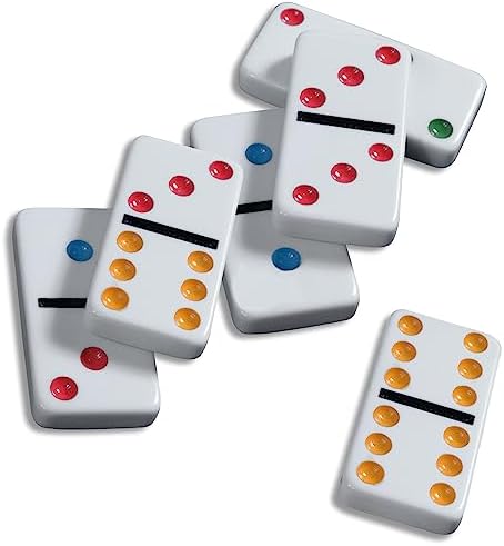 SPIN MASTER GAMES Cardinal Double 12 Color Dot Mexican Train Dominoes in Tin