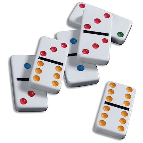 SPIN MASTER GAMES Cardinal Double 12 Color Dot Mexican Train Dominoes in Tin
