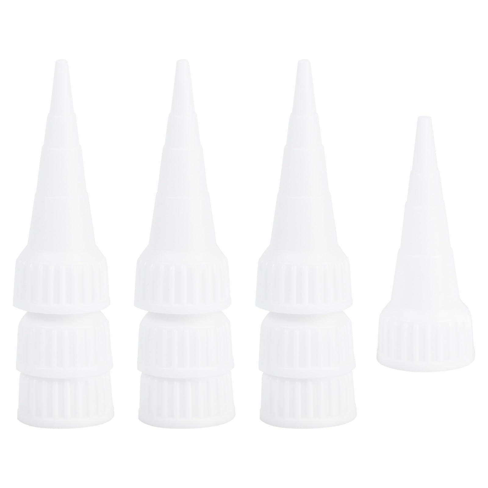 Ugelli per Colla in Plastica Bianca Beccuccio Sottile 10 Pezzi Applicatore Pratico per Colla 100ml per Riparazioni e Lavori di Artigianato