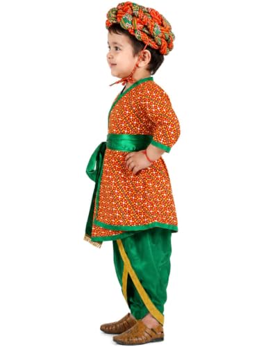 Image of BookMyCostume Rajasthani Indian State Fancy Dress Costume for Boys and Men | With Pagdi 6-7 years