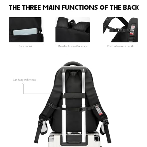 JANSBEN Wasserdichter Schulrucksack für Teenager Jungen und Mädchen, Mehrfachfach Design für Schule und Reisen, Schultasche Ideal für 5 Klasse Schwarz