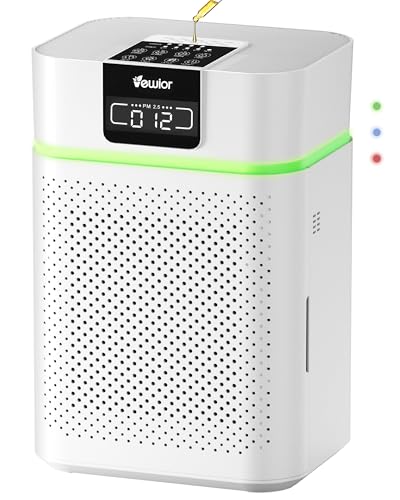 Air Purifier for Home 1800 Ft² Coverage, PM2.5 Monitor & Air Quality Light, Large Bedroom with Essential Oil Diffuser, 15dB Sleep Mode, Timer & Child Lock, Pet Dander Wildfire Smoke Odor Dust Pollen