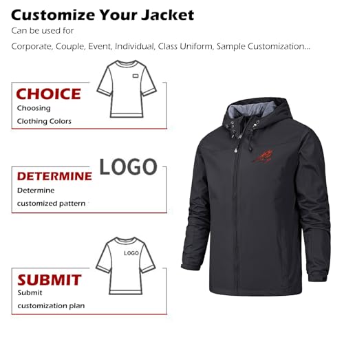 Custom Waterproof Jacket for Men Lightweight Windbreaker Rain Coat with Hood Add Your Logo3