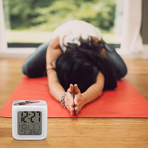 Reloj digital funciona con pilas de mesa con temperatura interna 8