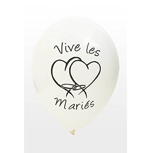 HOBI Ballon Mariage vive Les mariés Blanc (x8) REF/BAL225
