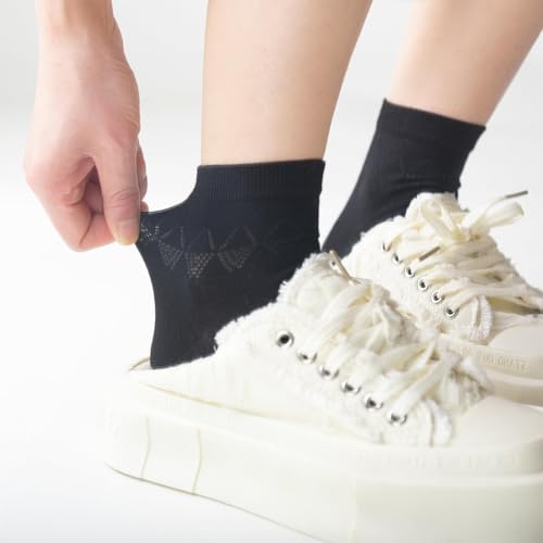 Image of Mcool Mary Womens Crew Socks Ankle Breathy Thin Soft Cotton Casual Crozy Solid Bootie Ankle Socks for Women 6 Pack