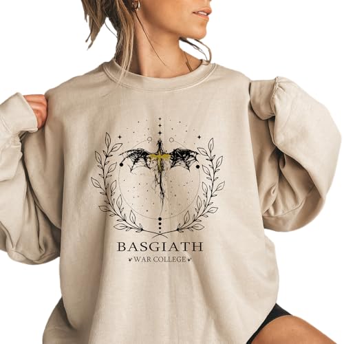 Hee-Roes Fourth Wing Sweatshirt for Women Basquiat War College Sweatshirt Book Sweater Bookish Gifts