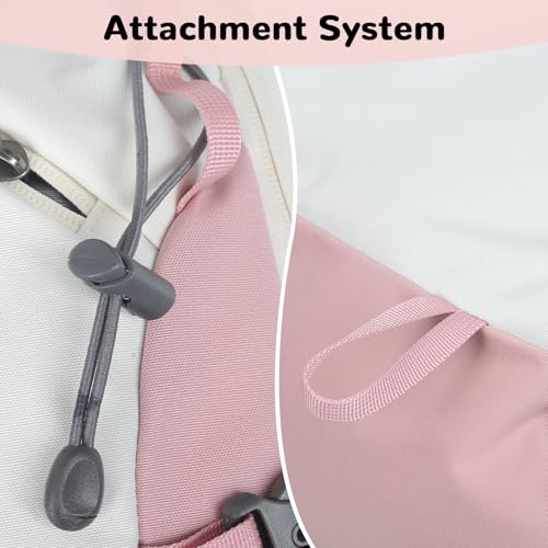 Small Hiking Backpack Lightweight, 20L Waterproof Outdoor Hiking Daypack with Padded Shoulder Strap & Back Support, (White+pink)4