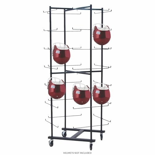 Champion Sports Heavy Duty Rolling Football Helmet Rack with Swivel Casters