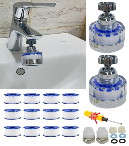 ATOZS Sink Faucet Water Filter Purifier Filter for Bathroom and Kitchen Sink 360 Rotating Water Filter Faucet Filtration Removes Rust Chlorine Fluoride Heavy Metals Hard Water from Home