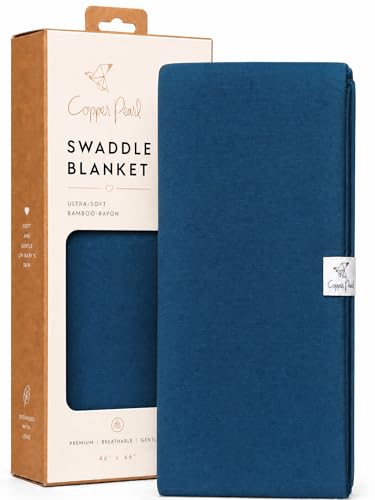 Image of Copper Pearl Swaddle Blankets for Newborns | Soft Stretchy Receiving Blankets for Boys and Girls | Large 46 x 46 Inch Baby Blankets | Lightweight and Breathable Swaddles | River