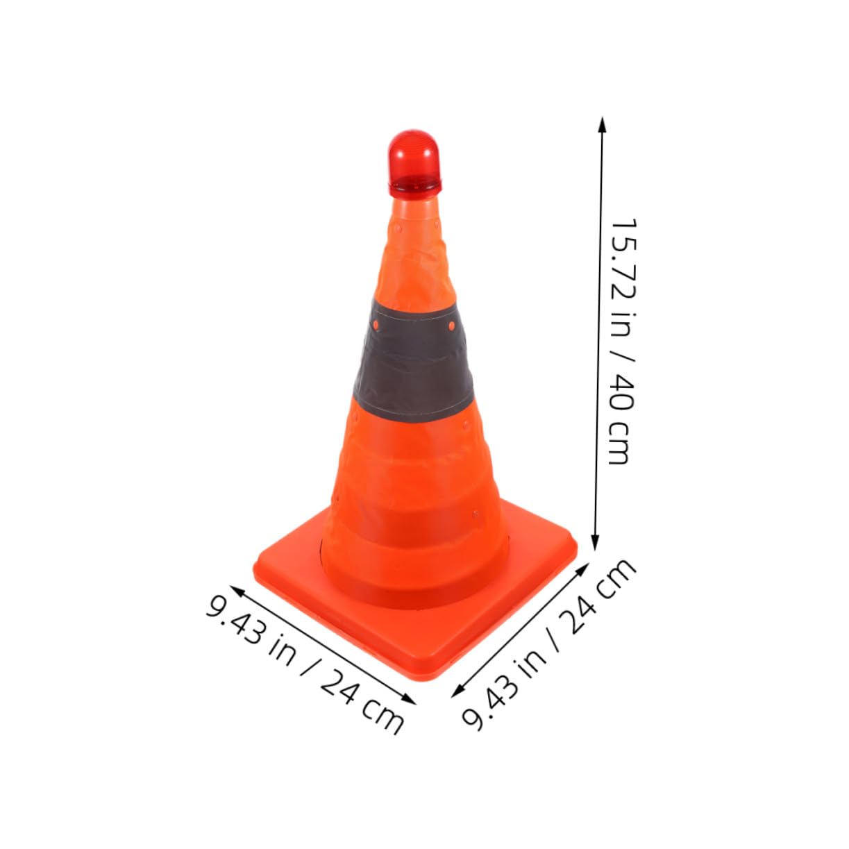Cône de Sécurité Routière Pliable LED 45cm Lot de 2 Orange