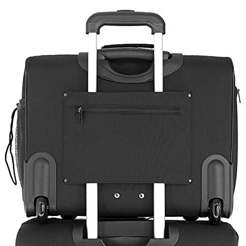 17.5" Foldable Laptop Carry-on Briefcase On Wheels, Under the Seat Personal Item Suitcase Compliant with Spirit, Frontier, American, Delta, Allegiant and More. 18x14x8 inches (45x36x20 cm)3