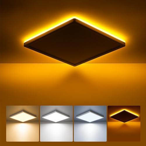 BLNAN LED Deckenleuchte Flach mit 2000K Nachtlicht, 18W Deckenlampe 1800LM Warm Neutral Kalt Weiß 3000K/ 4000K/ 5000K, Panel Lampe für Flur Schlafzimmer Küche Balkon Keller Büro, Ultradünn 22CM Eckig BLNAN LED Deckenleuchte Flach mit 2000K Nachtlicht, 18W Deckenlampe 1800LM Warm Neutral Kalt Weiß 3000K/ 4000K/ 5000K, Panel Lampe für Flur Schlafzimmer Küche Balkon Keller Büro, Ultradünn 22CM Eckig