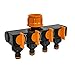 BFG Adattatore Rubinetto da Giardino 4 Vie 3/4"x 1" con 4 VALVOLE INDIPENDENTI, Spacchi, DISTRIBUTORE
