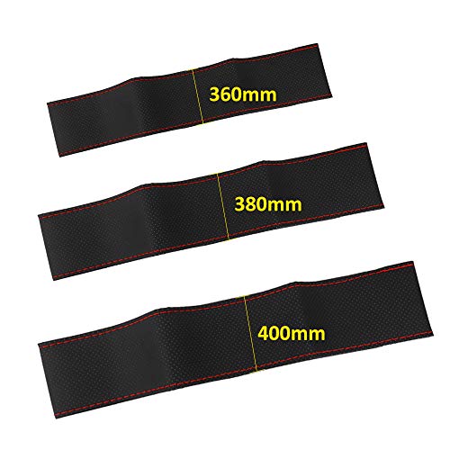 RuleaxAsi Capa faça você mesmo para o volante do carro PU Couro Fibra macia Trança de couro no volan