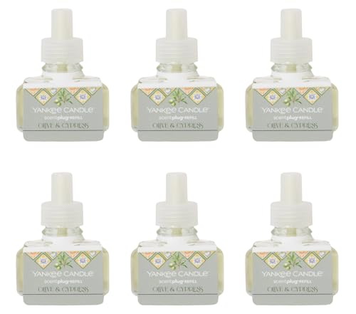 Yankee Candle Scent Plug Refill, Hello Italy Collection, Olive & Cypress (Pack of 6)