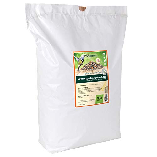 VOSS.garden 15kg Wildvogel Ganzjahresfutter Streufutter Vogelfuttermischung für Vogelhaus und Futterstation