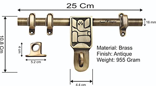 Image of Smart Shophar Brass Keez Ganesha Aldrop 10 Inches Antique Pack of 1 / Single and Double Door Kits /Fancy Aldrop for Door Fittings /Aldrop Lock Sets, Door Latches, and Door Accessories