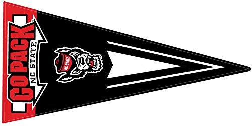 12 Inch Pennant Flag North Carolina NC University Wolfpack NCSU Logo Removable Wall Decal Sticker Art NCAA Home Room Decor 12 by 6 Inches